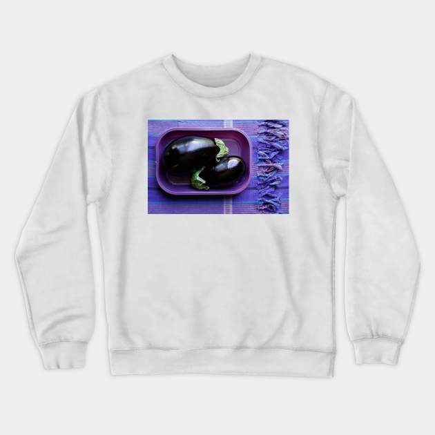 Purple Aubergine Crewneck Sweatshirt by micklyn